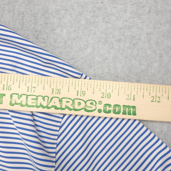 Nike Dri-Fit Polo Golfr Shirt Men's XL Blue White Stiped Standard Fit Polyester‎ - Picture 12 of 12
